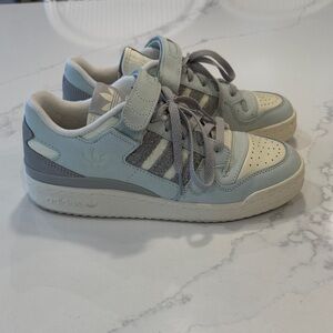 Adidas Light Blue and Cream Sneakers